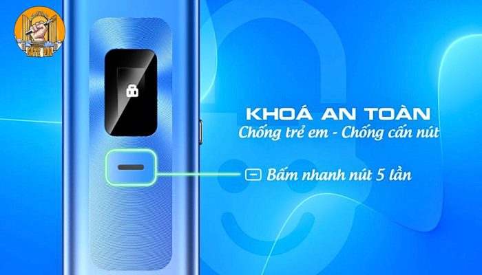 Tính năng khoá trẻ em, chống cấn nút của Pod System Geekvape Wenax Q