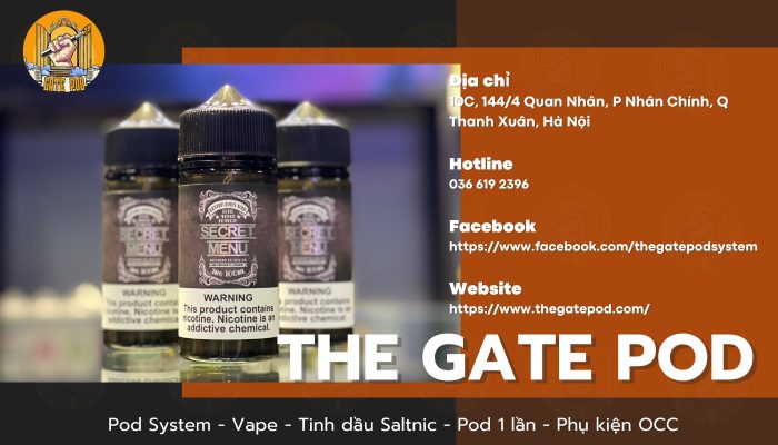 Mua tinh dầu Freebase Mỹ chính hãng ngon nhất Hà Thành tại The Gate Pod